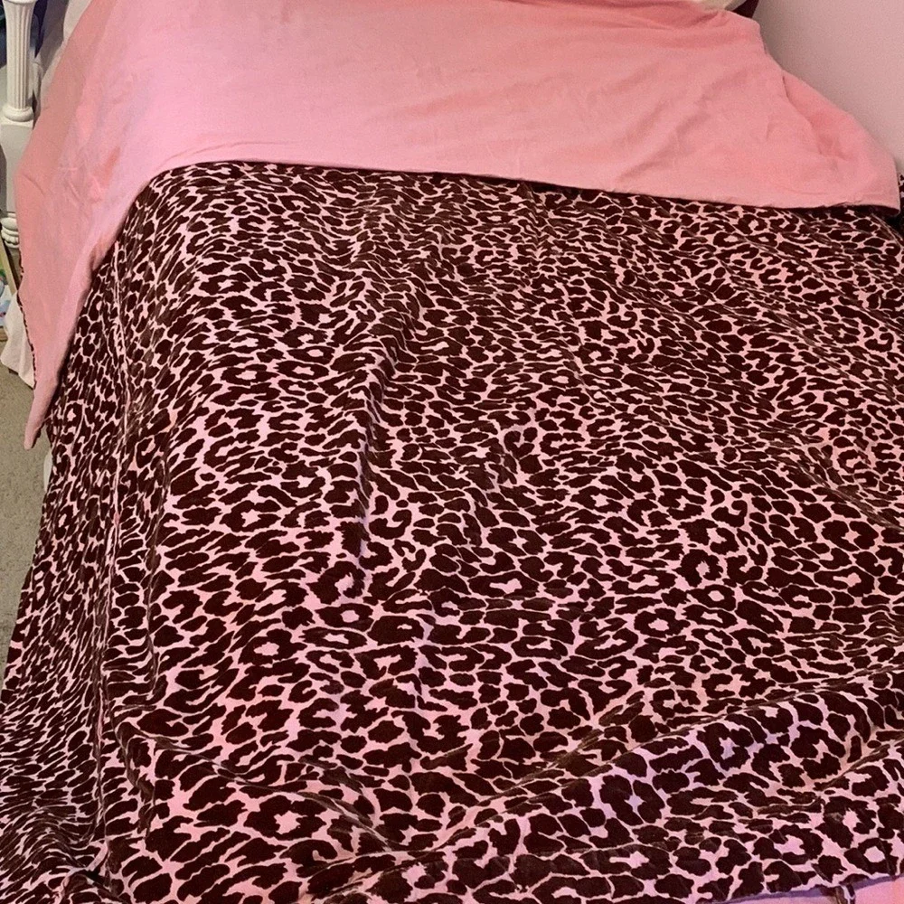 Pier 1 velvet Amit print‎ duvet cover pink brown size twin